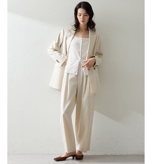 THE PAUSE「【THE PAUSE】コットンリネンタックパンツ」|チノ|