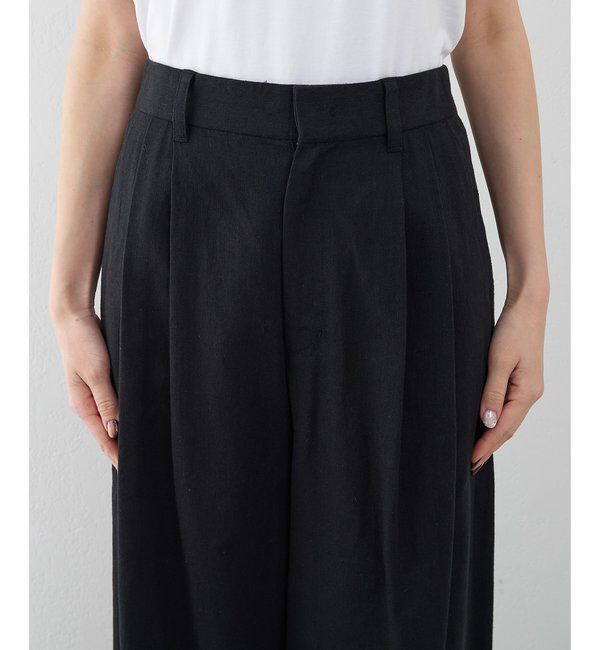 THE PAUSE「【THE PAUSE】コットンリネンタックパンツ」|チノ|