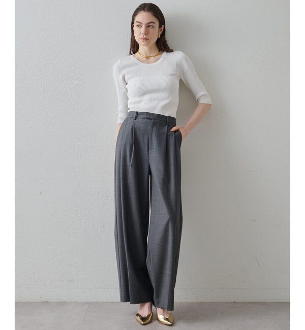 Drawing Numbers「【Drawing Numbers】リブハーフスリーブニット」|ニット・セーター|