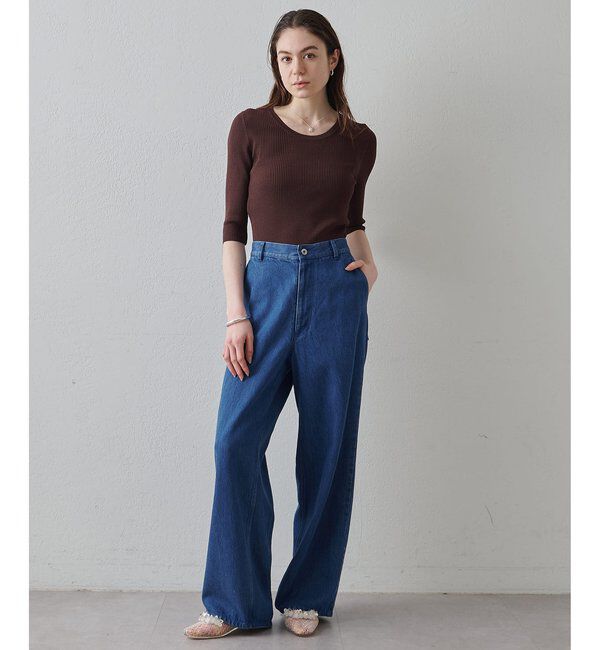 Drawing Numbers「【Drawing Numbers】リブハーフスリーブニット」|ニット・セーター|