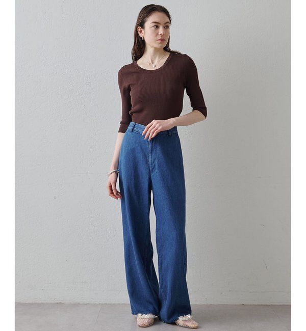 Drawing Numbers「【Drawing Numbers】リブハーフスリーブニット」|ニット・セーター|