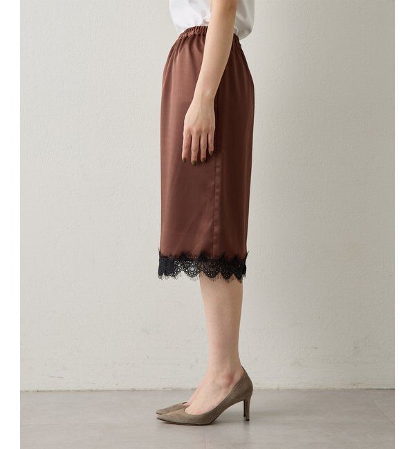  「＜WEB限定＞【Nuition】サテンレーススカート」|スカート|