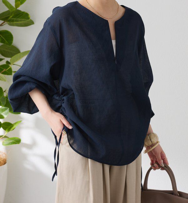  「《人気アイテム再販売！》ジップドロストブラウス」|シャツ・ブラウス|