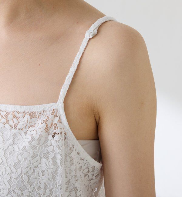  「《着映えアイテム》スカラップレースキャミソール」|キャミソール|