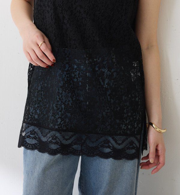  「《着映えアイテム》スカラップレースキャミソール」|キャミソール|