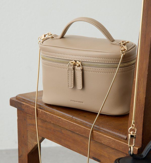  「【PAPILLONNER/パピヨネ】ミラー付きミニバニティバッグ/セレモニー」|その他|グレージュ