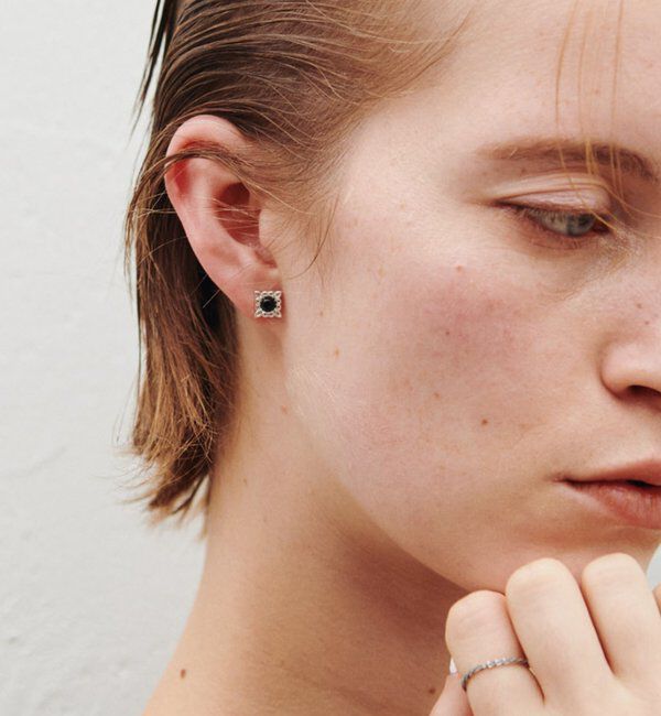  「【Sivelle./シヴェル】Silver925 オニキスレースピアス」|リング|