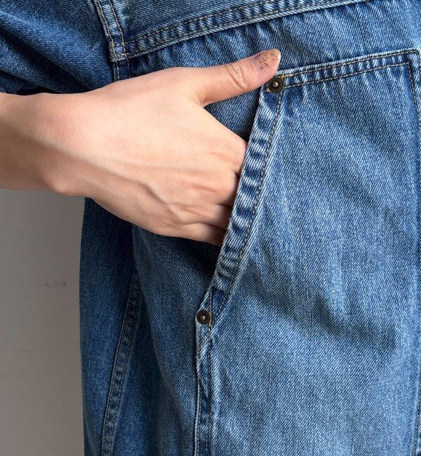  「【襟の取り外しが可能！】レザーカラーデニムジャケット」|ブルゾン・スタジャン|