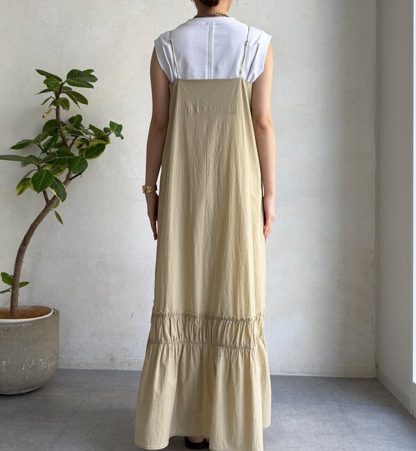  「【SAKURA企画】裾ギャザー切替キャミワンピース」|ワンピース|