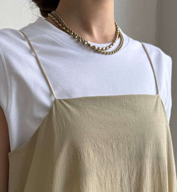  「【SAKURA企画】裾ギャザー切替キャミワンピース」|ワンピース|