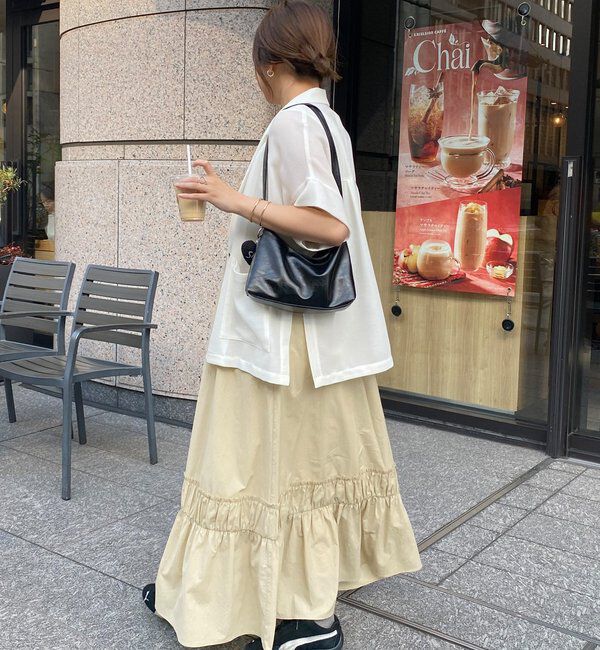  「【SAKURA企画】裾ギャザー切替キャミワンピース」|ワンピース|