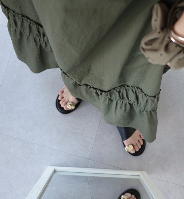  「【SAKURA企画】裾ギャザー切替キャミワンピース」|ワンピース|