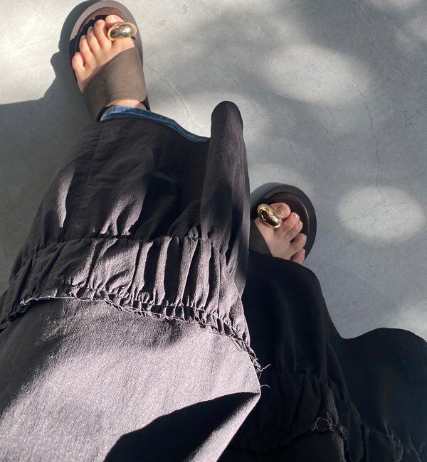  「【SAKURA企画】裾ギャザー切替キャミワンピース」|ワンピース|