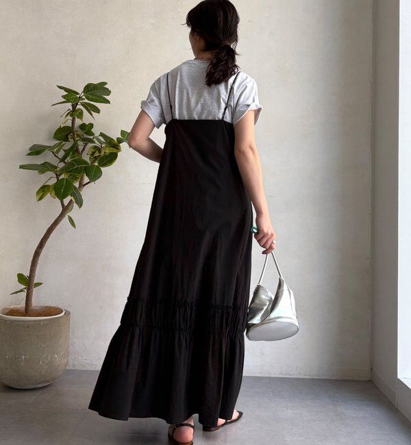  「【SAKURA企画】裾ギャザー切替キャミワンピース」|ワンピース|