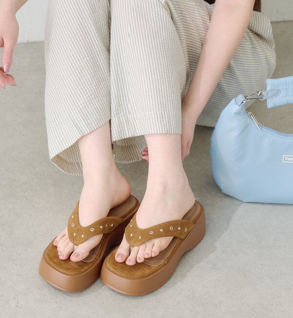  「スタッズスエードトングサンダル」|その他|