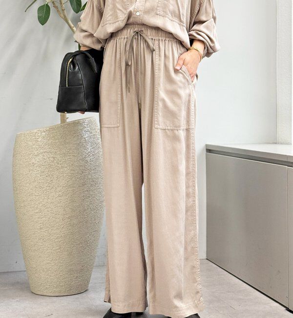  「【セットアップ可能】ガーメントダイワイドパンツ」|チノ|