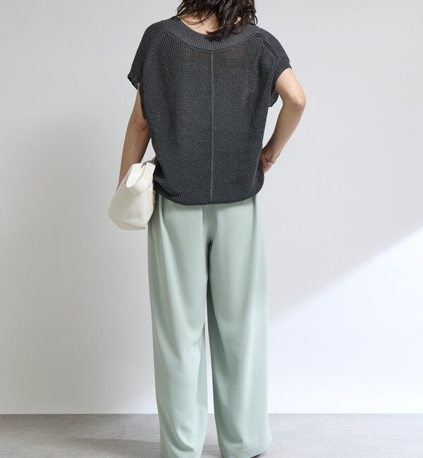  「【ウォッシャブル】ギマコットンニットベスト」|ニット・セーター|