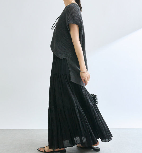  「【ウォッシャブル】ギマコットンニットベスト」|ニット・セーター|