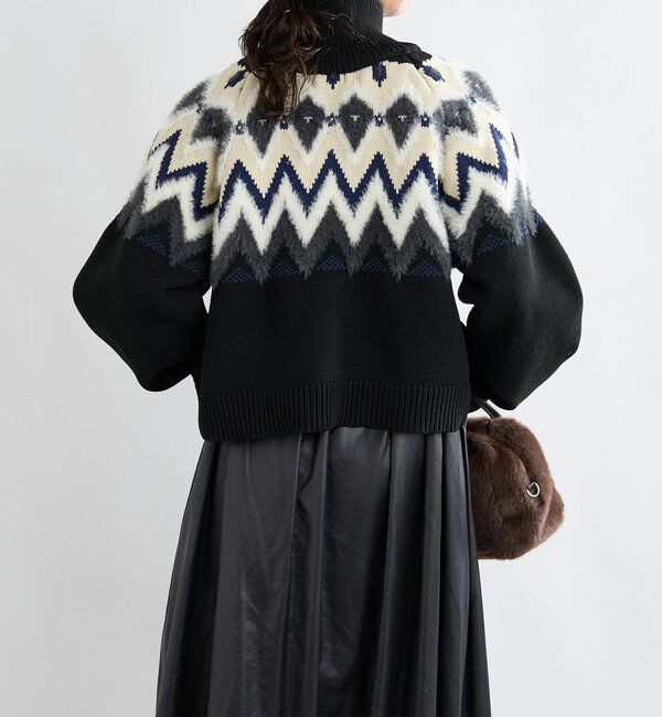  「【モダンな印象】ノルディックニットブルゾン」|カーディガン|