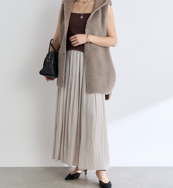  「【上品なシルエット】割繊ギャザースカート」|スカート|