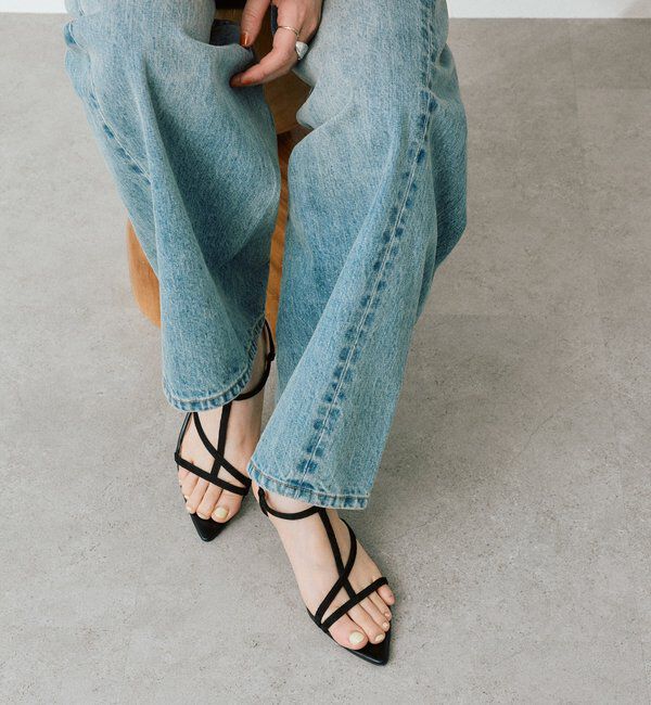  「【抜け感】ポインテッドラインサンダル」|サンダル|