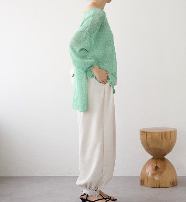  「【鮮度抜群/防シワ性/紫外線防止/今期注目シルエット】リネンライクアラジンパンツ」|チノ|