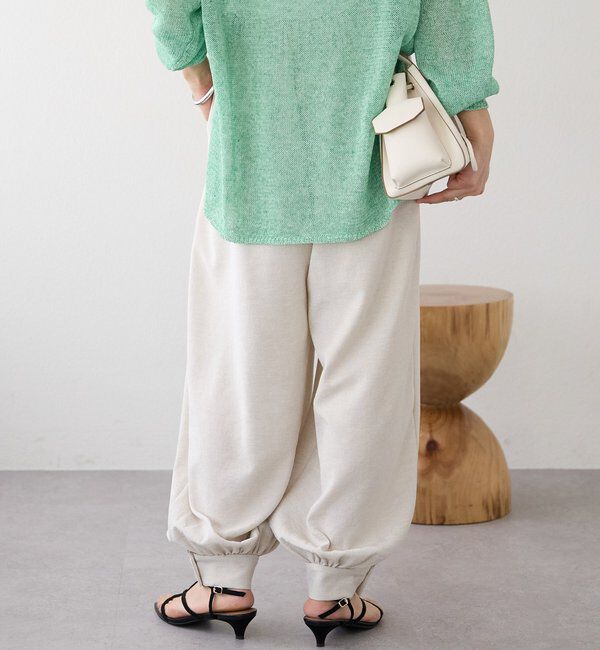  「【鮮度抜群/防シワ性/紫外線防止/今期注目シルエット】リネンライクアラジンパンツ」|チノ|
