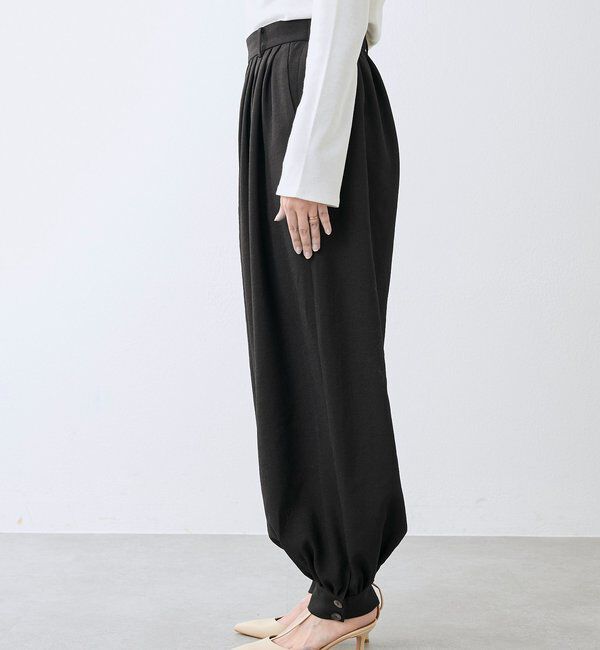  「【鮮度抜群/防シワ性/紫外線防止/今期注目シルエット】リネンライクアラジンパンツ」|チノ|