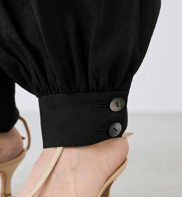  「【鮮度抜群/防シワ性/紫外線防止/今期注目シルエット】リネンライクアラジンパンツ」|チノ|