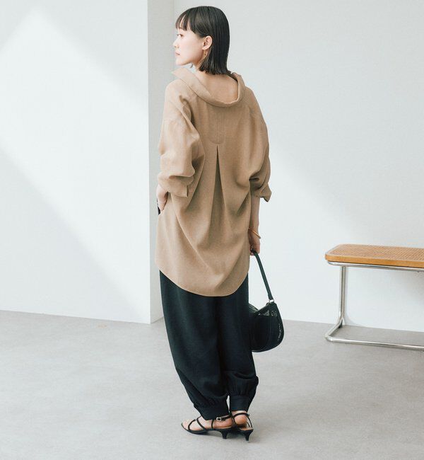  「【鮮度抜群/防シワ性/紫外線防止/今期注目シルエット】リネンライクアラジンパンツ」|チノ|