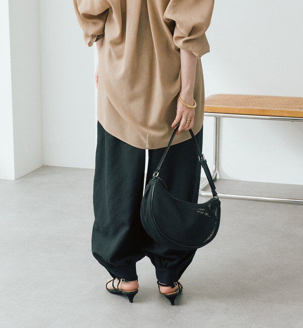  「【鮮度抜群/防シワ性/紫外線防止/今期注目シルエット】リネンライクアラジンパンツ」|チノ|