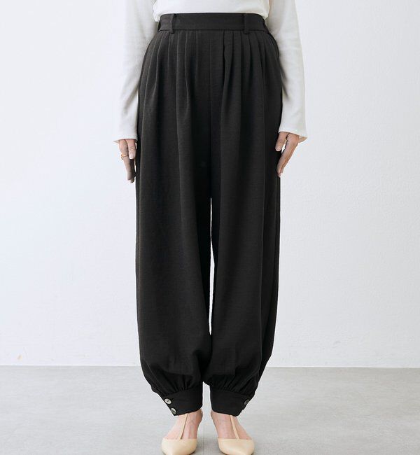  「【鮮度抜群/防シワ性/紫外線防止/今期注目シルエット】リネンライクアラジンパンツ」|チノ|