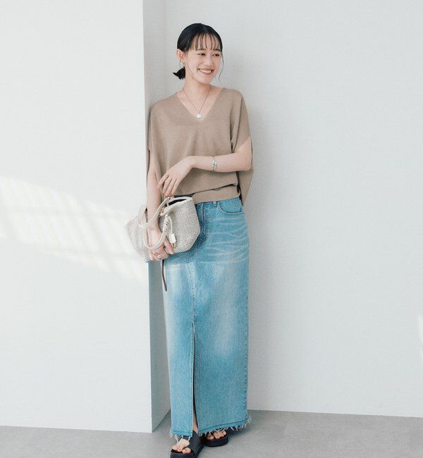  「【美シルエット】ライトギマフレンチコクーンニット」|ニット・セーター|