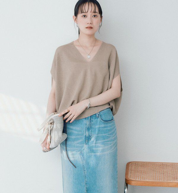  「【美シルエット】ライトギマフレンチコクーンニット」|ニット・セーター|