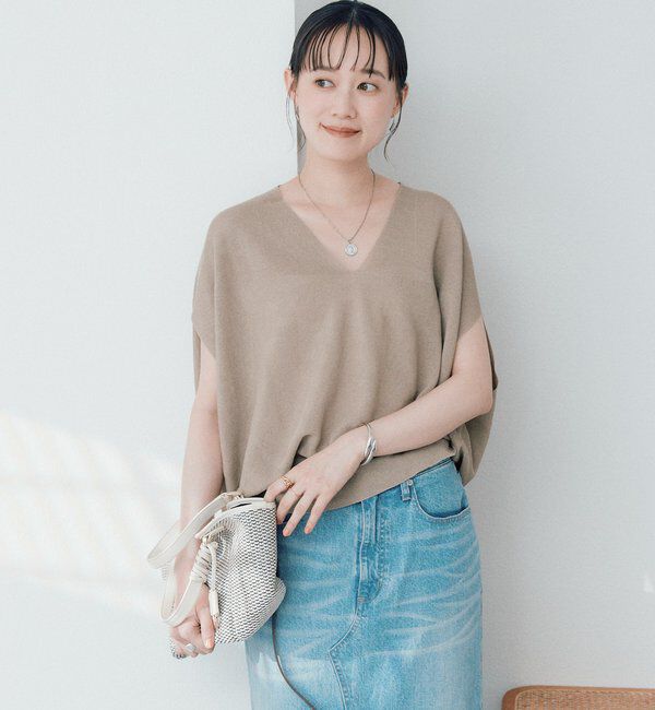  「【美シルエット】ライトギマフレンチコクーンニット」|ニット・セーター|