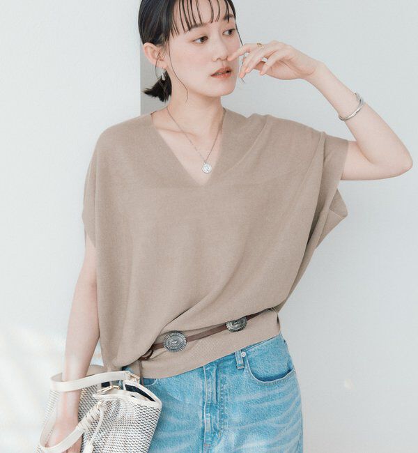  「【美シルエット】ライトギマフレンチコクーンニット」|ニット・セーター|