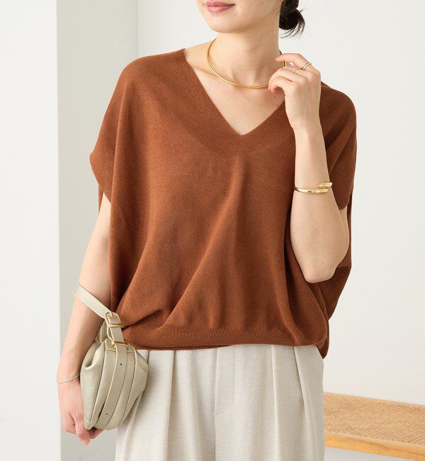  「【美シルエット】ライトギマフレンチコクーンニット」|ニット・セーター|