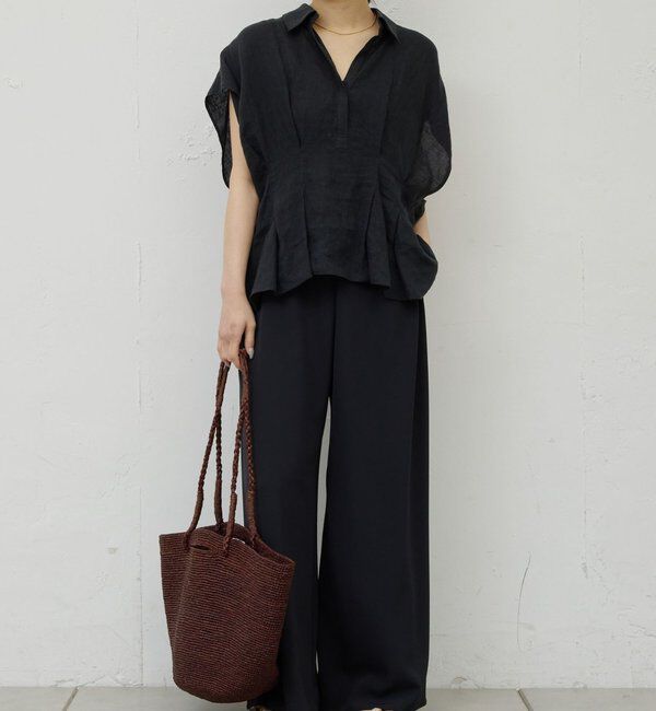  「【WEB限定】ハーフスリーブウエストシェイプシャツ」|シャツ・ブラウス|