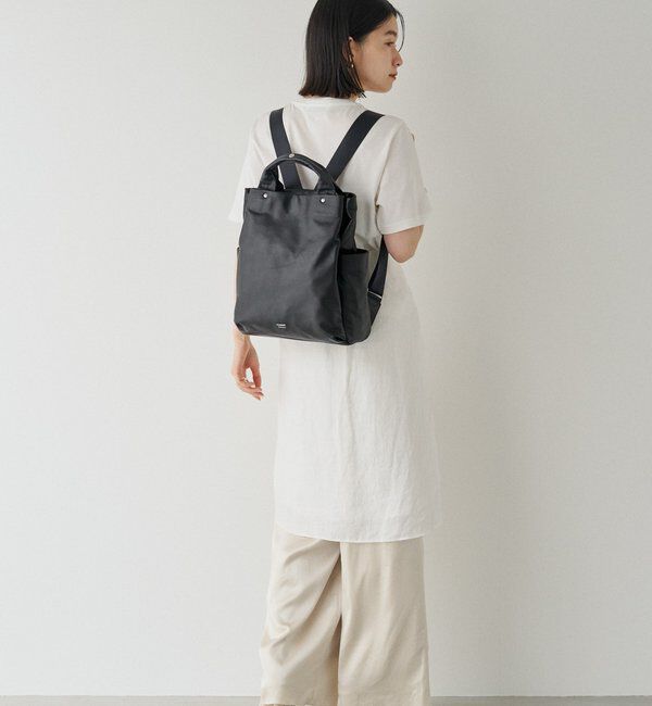  「レザー2ハンドルリュックサック」|リュック|