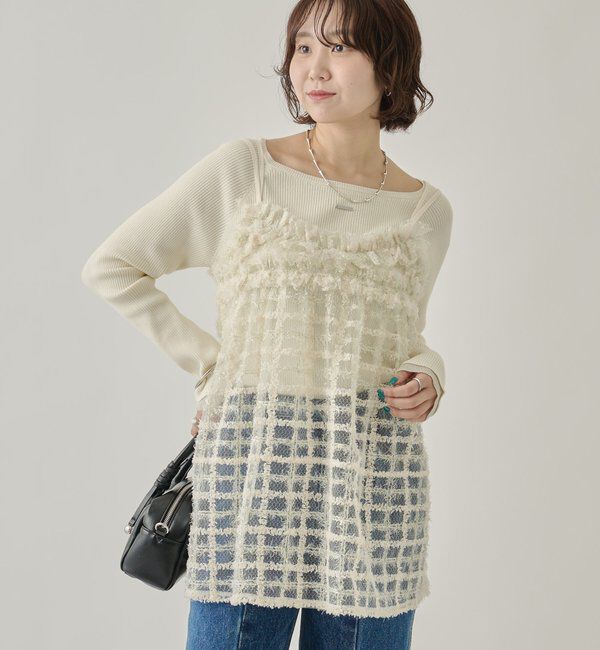  「シャイニーチェックキャミチュニック」|シャツ・ブラウス|