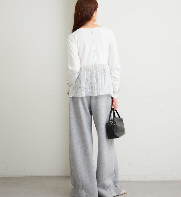  「裾ドロストスウェットパンツ」|チノ|