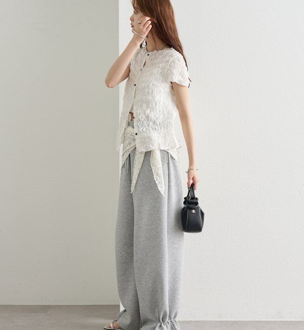  「裾ドロストスウェットパンツ」|チノ|