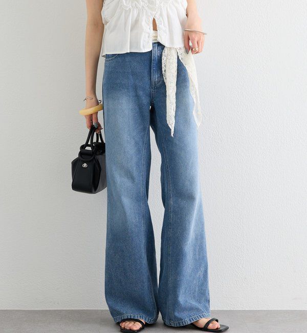  「ポケットステッチフレアデニム」|デニム|