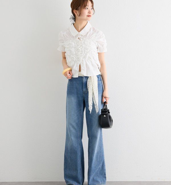  「ポケットステッチフレアデニム」|デニム|