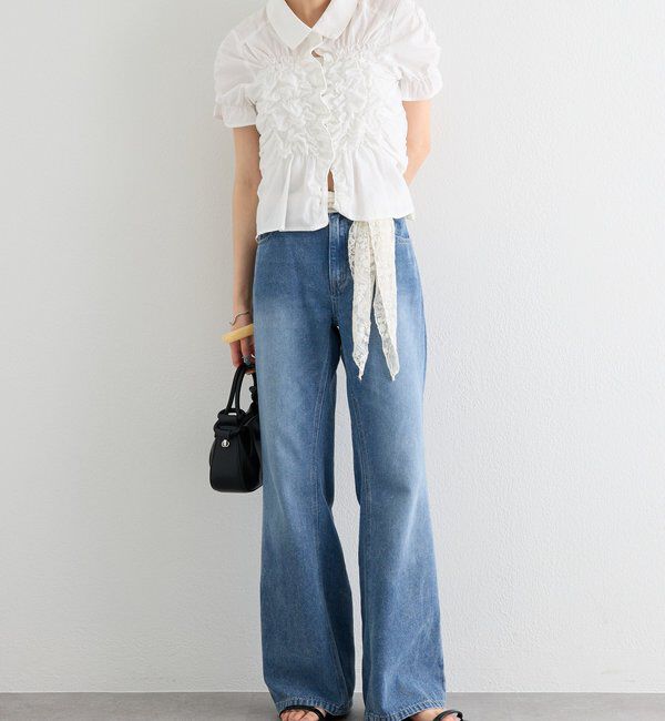  「ポケットステッチフレアデニム」|デニム|