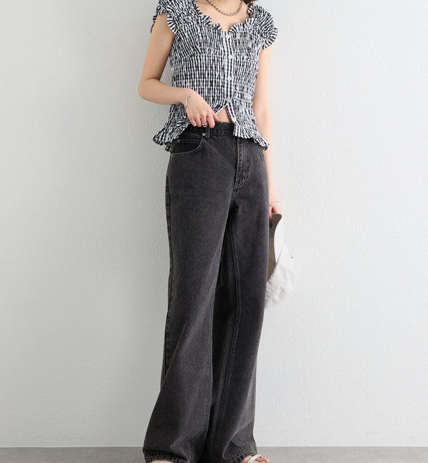  「ポケットステッチフレアデニム」|デニム|