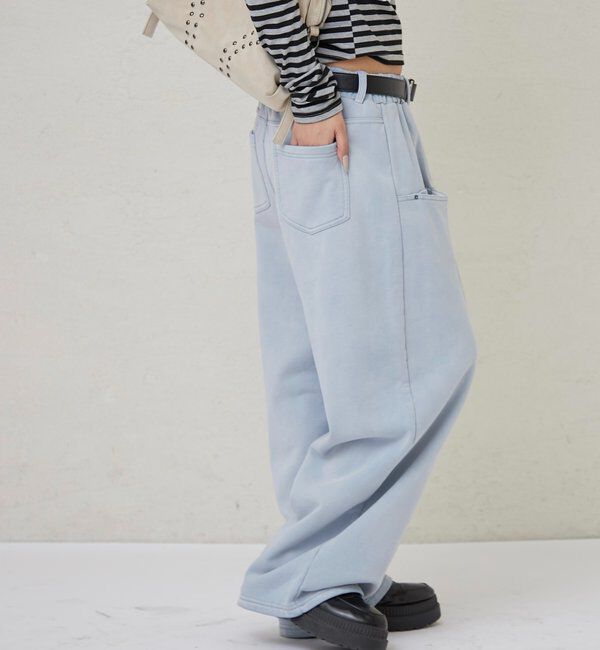  「スラッシュポケットウォッシュドスウェットイージーパンツ」|チノ|