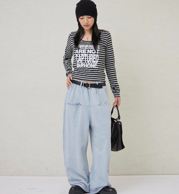  「スラッシュポケットウォッシュドスウェットイージーパンツ」|チノ|