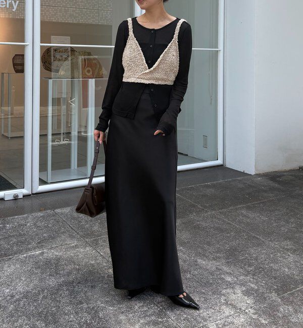  「【WEB限定/セットアイテム】クロスビスチェ&times;シアーカーディガン」|Tシャツ・カットソー|