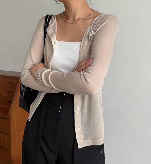 「【WEB限定/セットアイテム】クロスビスチェ&times;シアーカーディガン」|Tシャツ・カットソー|